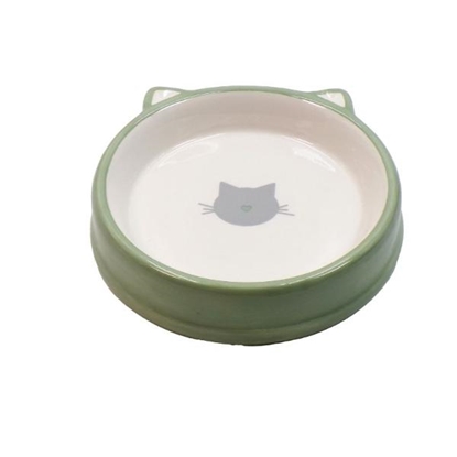 Picture of Bubimex Green Ceramic Cat Bowl – 200ml Stylish Feeder